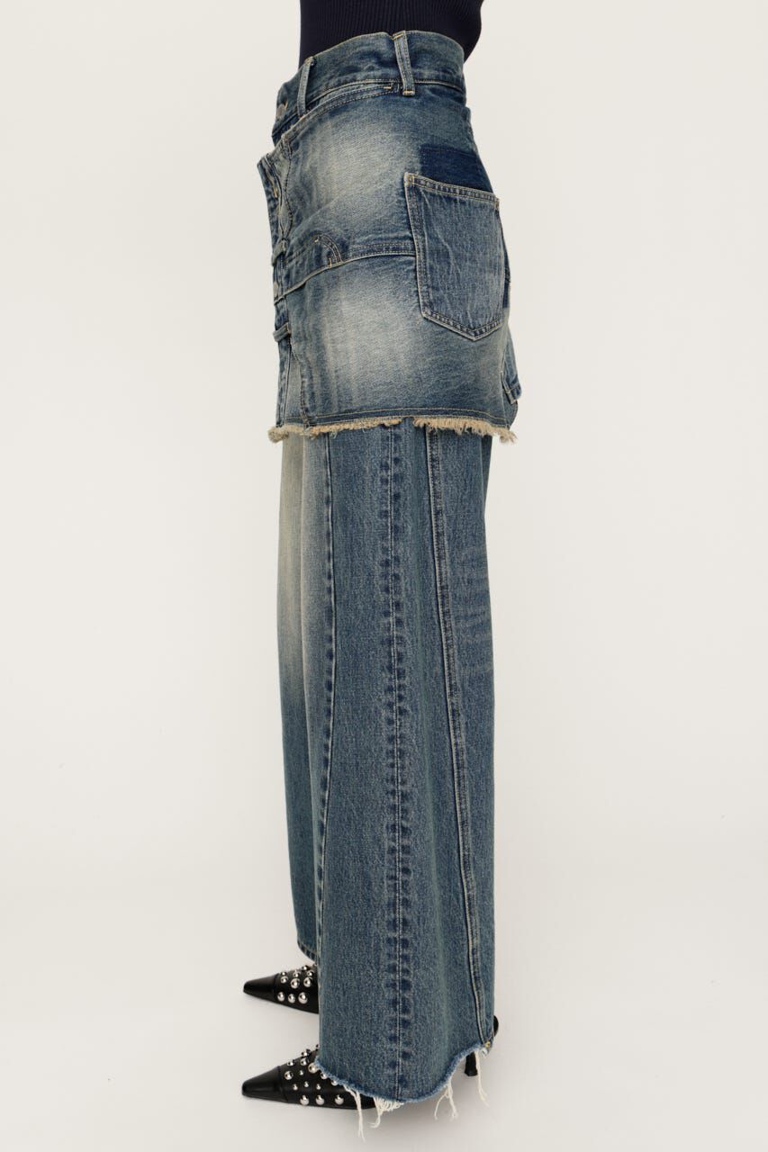 SLY「REMAKE ASYMMETRY L／W DENIM パンツ」|デニム|
