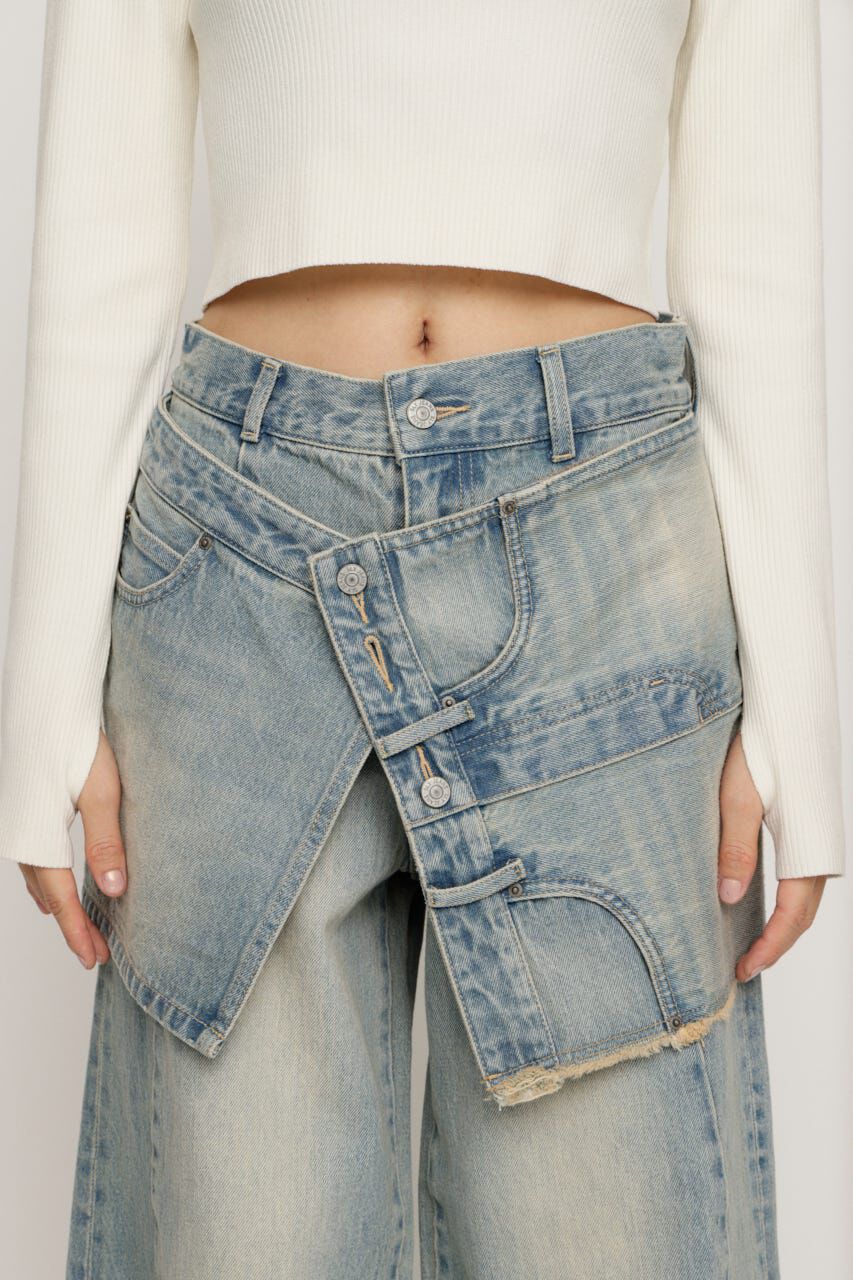 SLY「REMAKE ASYMMETRY L／W DENIM パンツ」|デニム|
