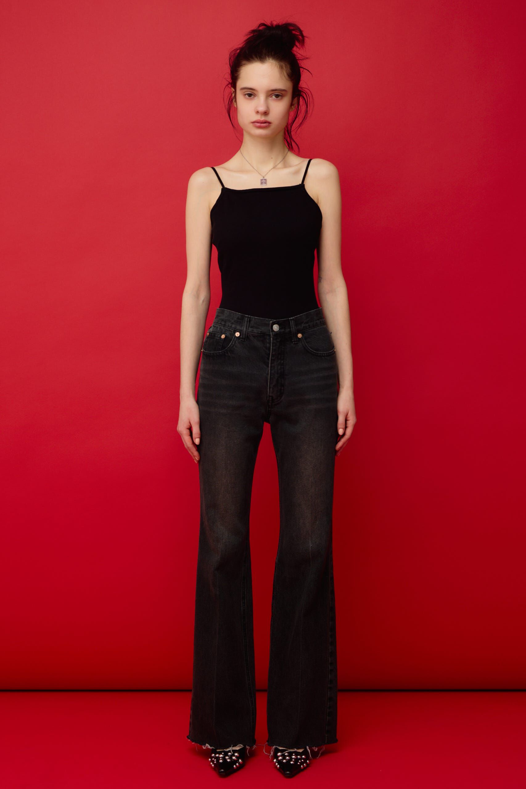 SLY「J／W SEMI FLARE DENIM パンツ」|デニム|