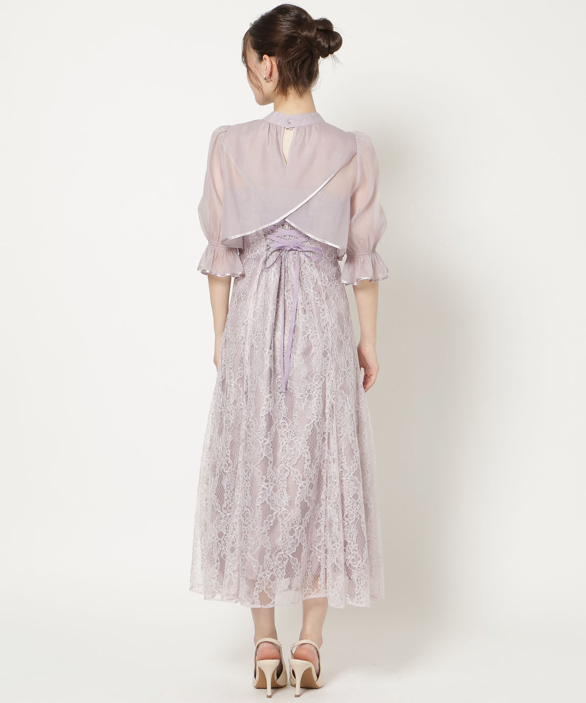 WILLSELECTION「バッククロスブラウス&times;レースキャミワンピース」|ドレス|