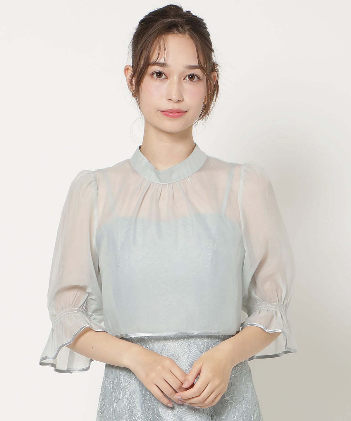 WILLSELECTION「バッククロスブラウス&times;レースキャミワンピース」|ドレス|