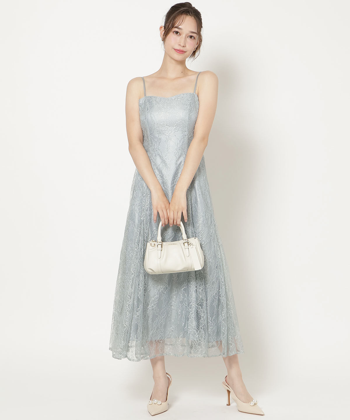 WILLSELECTION「バッククロスブラウス&times;レースキャミワンピース」|ドレス|