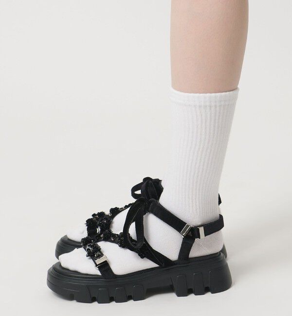 SY UNITED ARROWS「＜SY＞フラワービジューリボン サンダル50&uarr;」|サンダル|