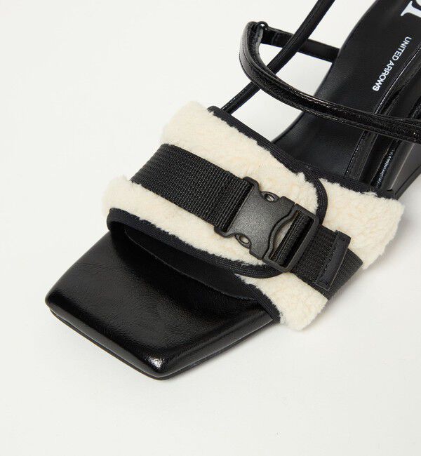 SY UNITED ARROWS「＜SY＞ボア ウェッジバックベルト サンダル60&uarr;」|サンダル|