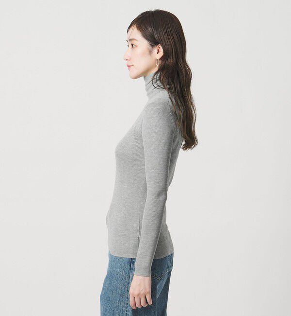 UNITED ARROWS「シルクリブ タートルネック ニット」|ニット・セーター|