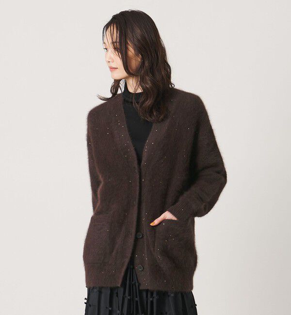 UNITED ARROWS「フォックスカシミヤ スパンコール ミドル カーディガン」|カーディガン|