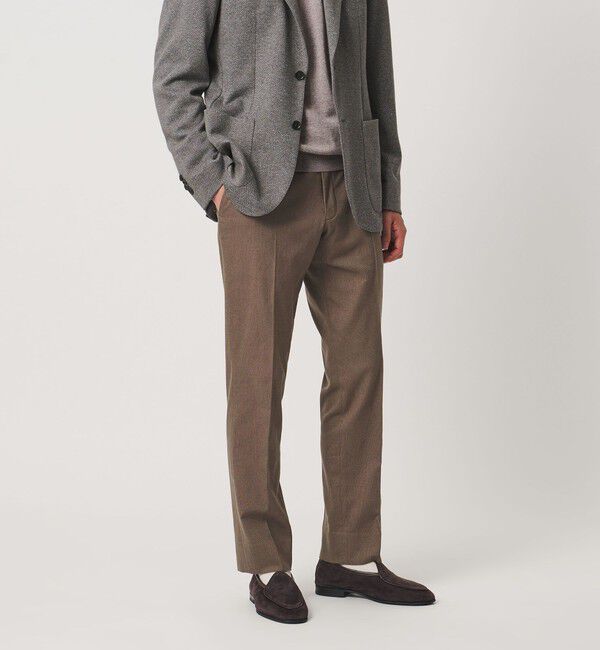 UNITED ARROWS「バーズアイ サイドエクステンド ノープリーツ スラックス COMFORT EASY-MODEL ウォッシャブル ヨコストレッ」|スラックス|
