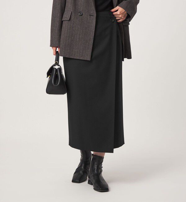 UNITED ARROWS green label relaxing「［size SHORTあり］Daily Chic Iライン スカート ウォッシャブル ストレッチ」|タイト|BLACK