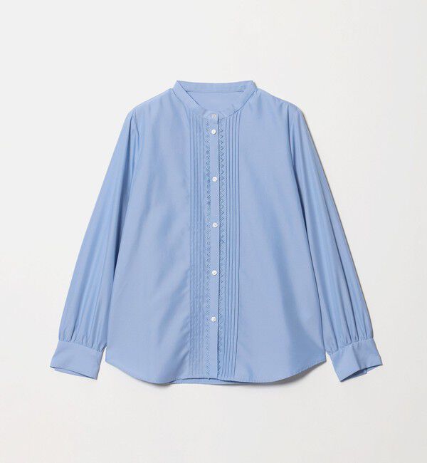 UNITED ARROWS green label relaxing「ピンタック レース ブラウス マシンウォッシャブル」|シャツ・ブラウス|LT.BLUE