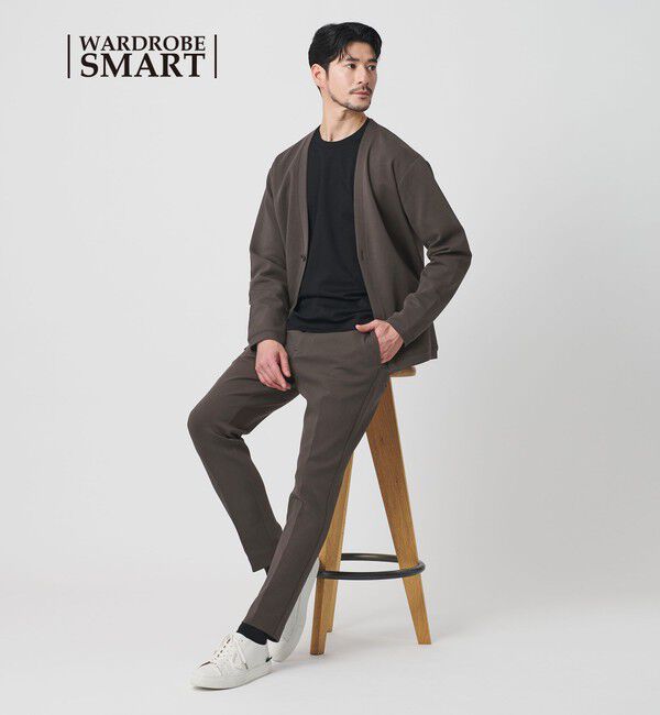 BEAUTY&YOUTH UNITED ARROWS「【WEB限定 WARDROBE SMART】ダブルニット ノープリーツ スラックス パンツ/セットアップ対応	【抗菌・防臭」|スラックス|DK.GRAY