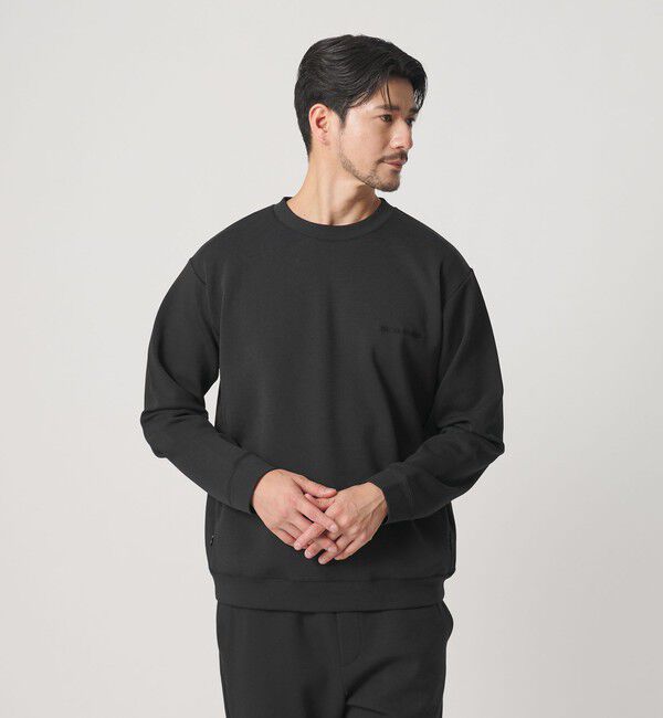 BEAUTY&YOUTH UNITED ARROWS「【WEB限定 WARDROBE SMART】ダブルニット ロゴ クルーネック スウェット/セットアップ対応【抗菌・防臭】」|Tシャツ・カットソー|