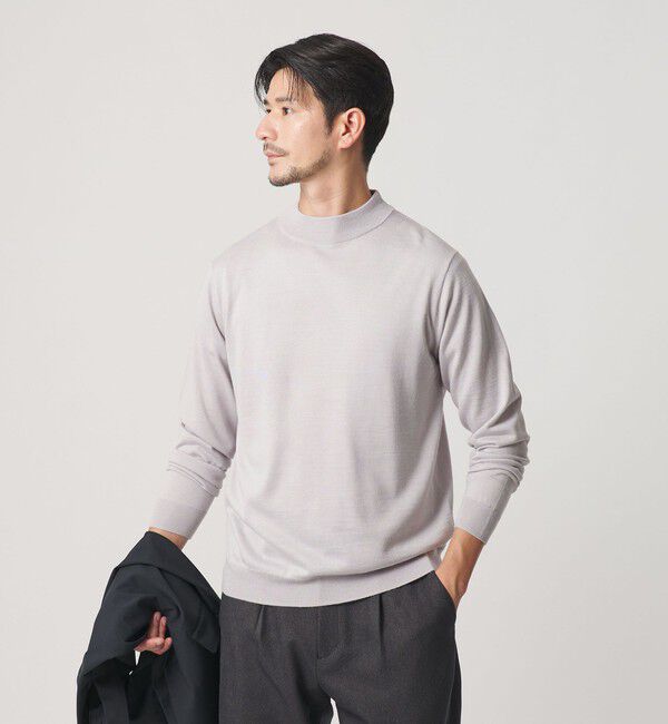 BEAUTY&YOUTH UNITED ARROWS「【WEB限定 WARDROBE SMART】マシーンウォッシャブル ウールミックス ジャケット クルーネック ニット」|ニット・セーター|