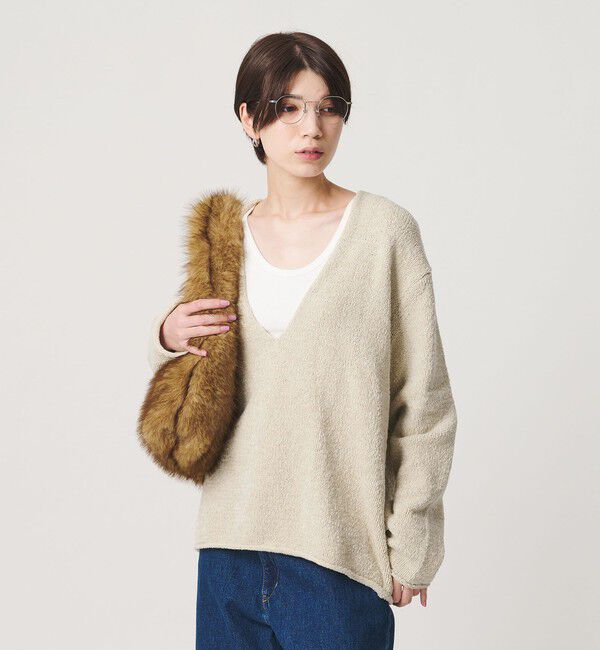 BEAUTY&YOUTH UNITED ARROWS「テープヤーン ディープVネック ニット」|ニット・セーター|