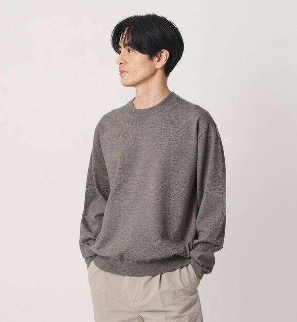 BEAUTY&YOUTH UNITED ARROWS「ハイブリッド ウール クルーネック ニット ウォッシャブル」|ニット・セーター|BEIGE