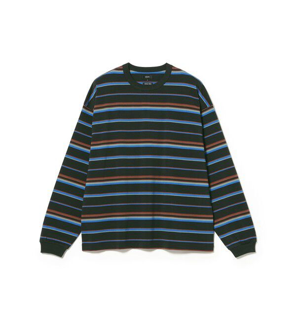 BEAMS「ルーズ ボーダー ロングスリーブ Tシャツ」|Tシャツ・カットソー|BLACK