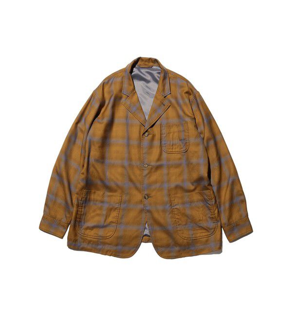 BEAMS PLUS「4B Cuffs Jacket Washble Wool Ombre Plaid」|テーラードジャケット|MUSTARD