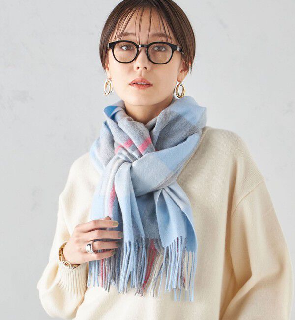 SHIPS for women「《一部予約》チェック カシミヤ ストール」|ストール|