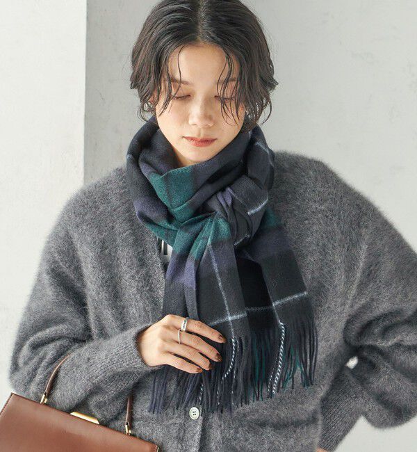 SHIPS for women「《一部予約》チェック カシミヤ ストール」|ストール|