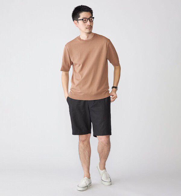 SHIPS「SHIPS: 〈手洗い可能〉 14ゲージ TEXBRID(R) リネン ニット Tシャツ」|ニット・セーター|