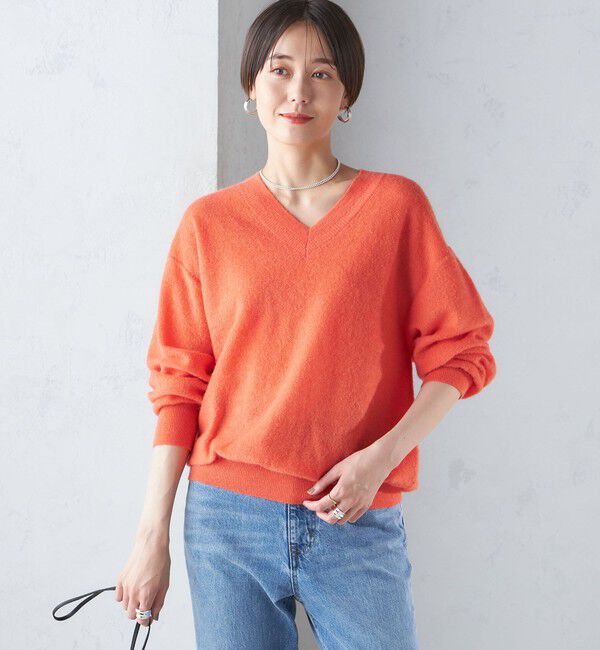 SHIPS for women「〈手洗い可能〉モヘヤ パイル Vネック プルオーバー」|ニット・セーター|