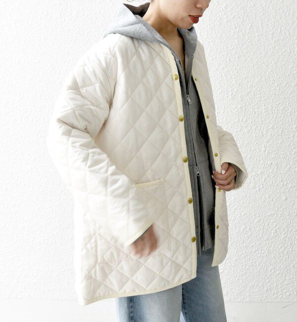 SHIPS any「Traditional Weatherwear: ARKLEY キルティング ミドル ノーカラー コート」|ノーカラーコート|