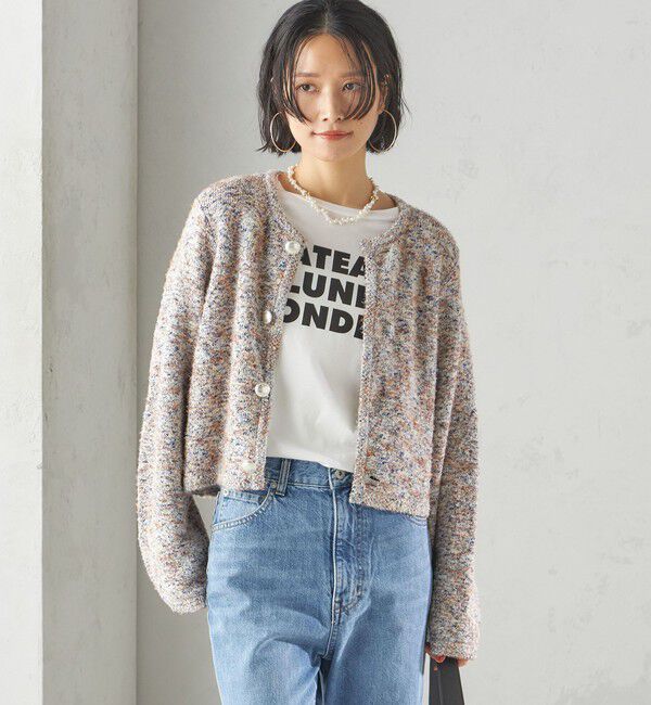 SHIPS for women「〈手洗い可能〉ミックス ツイード ショート ジャケット」|カーディガン|