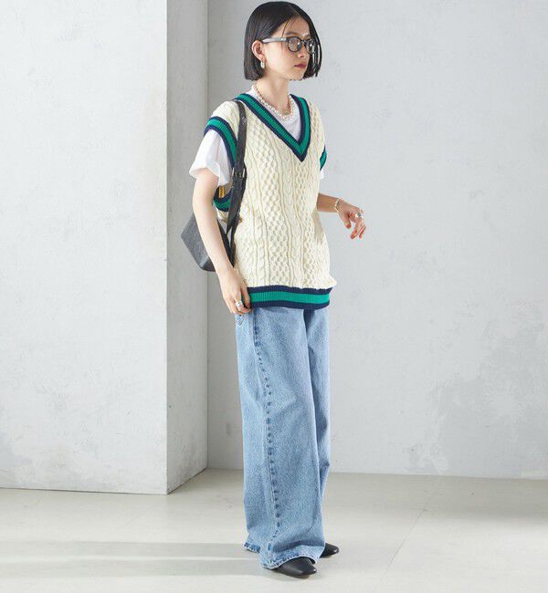 SHIPS for women「【SHIPS別注】LOGAN KNITTING MILLS: チルデン Vネック ベスト」|ベスト・ジレ|
