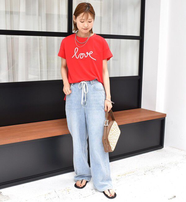 SHIPS for women「【WEB限定】ファンシー コード 刺繍 ロゴ TEE」|Tシャツ・カットソー|