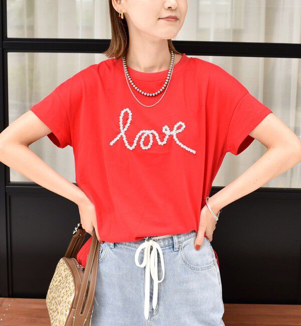 SHIPS for women「【WEB限定】ファンシー コード 刺繍 ロゴ TEE」|Tシャツ・カットソー|