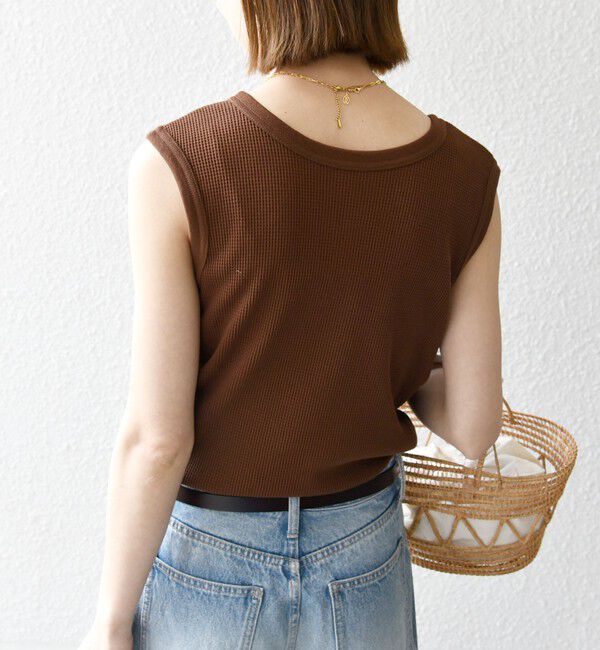 SHIPS any「SHIPS any:〈洗濯機可能〉ワッフル ヘンリーネック 2WAY ノースリーブ TEE」|タンクトップ|