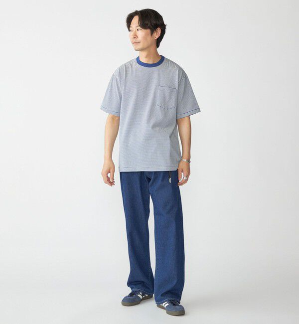 SHIPS「SHIPS: マイクロ ボーダー リンガー Tシャツ」|Tシャツ・カットソー|