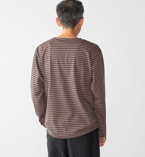 SHIPS「【WEB限定】SHIPS: バスク ボーダー ボートネック ワンポイントワッペン ロングスリーブ Tシャツ」|Tシャツ・カットソー|