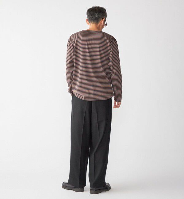 SHIPS「【WEB限定】SHIPS: バスク ボーダー ボートネック ワンポイントワッペン ロングスリーブ Tシャツ」|Tシャツ・カットソー|