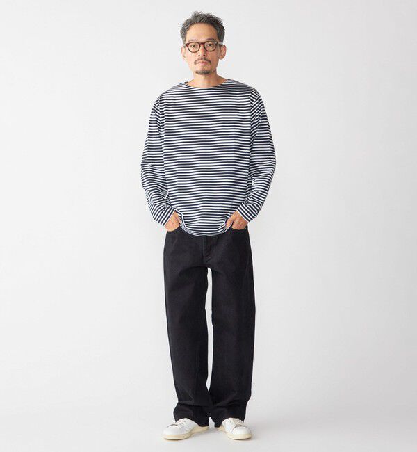 SHIPS「【WEB限定】SHIPS: バスク ボーダー ボートネック ワンポイントワッペン ロングスリーブ Tシャツ」|Tシャツ・カットソー|