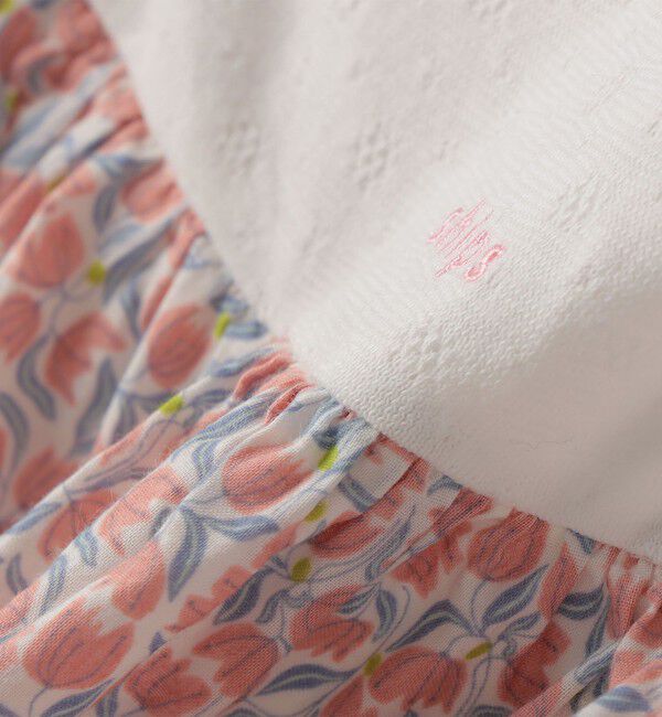SHIPS KIDS「SHIPS KIDS:70～80cm / フラワー スカート ロンパース」|ロンパース|