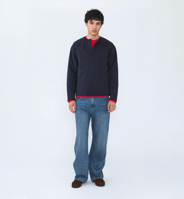 SHIPS「City Ambient Products: ピケ ヘンリー ネック ロングスリーブ」|Tシャツ・カットソー|