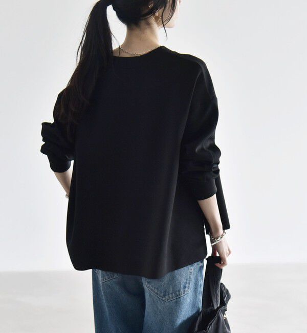 quaranciel「《一部追加予約》〈手洗い可能〉カットジョーゼット Vネック ワイド カーディガン」|カーディガン|