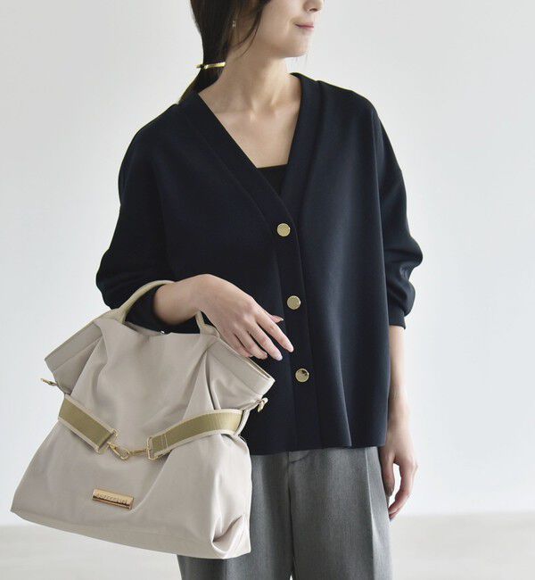 quaranciel「《一部追加予約》〈手洗い可能〉カットジョーゼット Vネック ワイド カーディガン」|カーディガン|