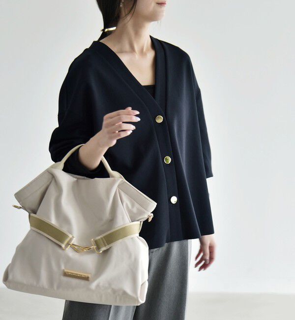 quaranciel「《一部追加予約》〈手洗い可能〉カットジョーゼット Vネック ワイド カーディガン」|カーディガン|