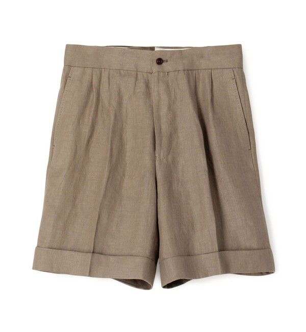 TOMORROWLAND MENS「フレンチリネン バックベルト ショートパンツ」|その他|43 ベージュ