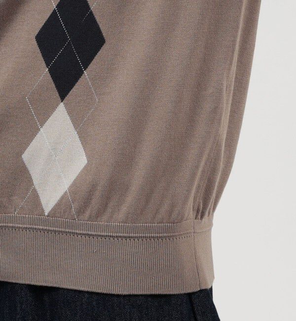 TOMORROWLAND MENS「TOMORROWLAND tricot ギザコットン アーガイル柄 ポロカラーカーディガン」|カーディガン|