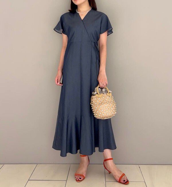 Ballsey「ツイルライトデニム カシュクールワンピース」|ワンピース|69 ネイビー