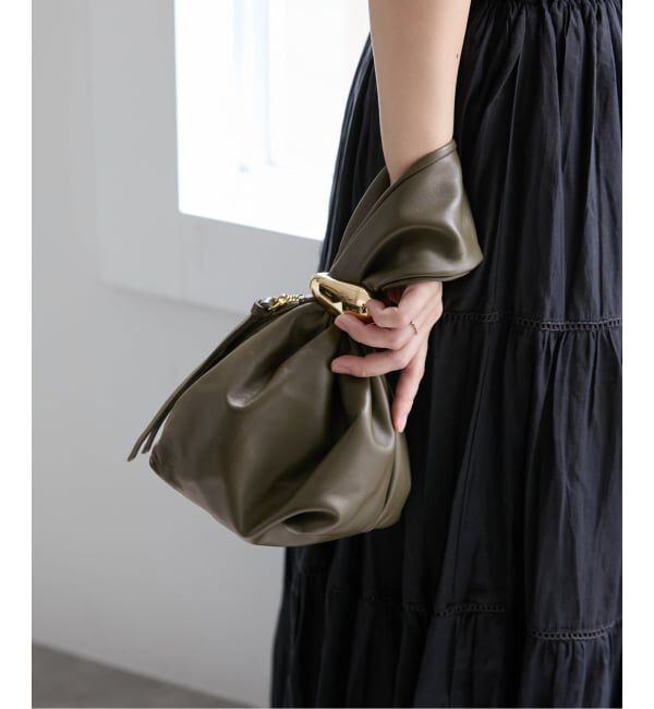  「AULENTTI /オウレンティ ラムスキン ワンハンドルBAG」|その他|カーキ