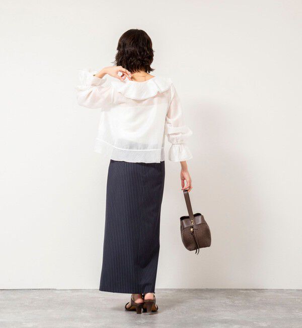 NOLLEY'S sophi「ウォッシャブルシアーラッフル羽織りブラウス」|シャツ・ブラウス|
