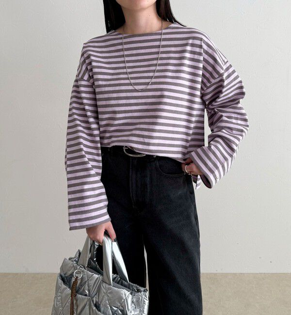 fredy emue「ボーダーハートパッチプルオーバー」|Tシャツ・カットソー|
