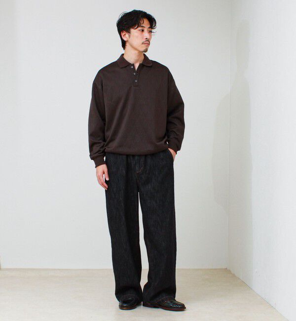 GLOSTER「【シックに決まる上品ポロ】フクレジャガードポロシャツ ロングスリーブ」|ポロシャツ|