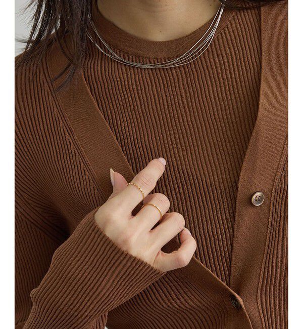 SALON adam et rope'「【WEB限定】シアーリブニットハーフスリーブプルオーバー」|Tシャツ・カットソー|