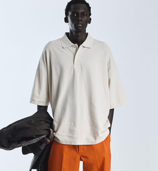  「handvaerk | コットンピケ ビッグポロシャツ MEN」|ポロシャツ|