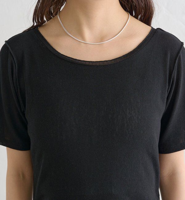 「サイドギャザーシアーTシャツ」|Tシャツ・カットソー|