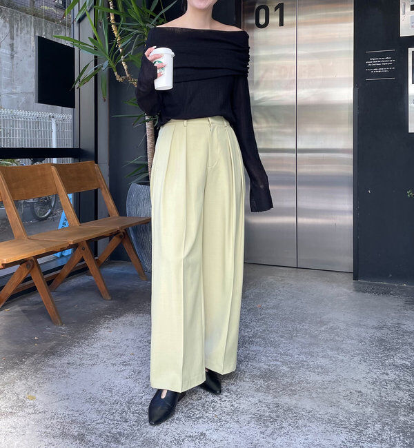  「【累計2万本突破！】【低身長・高身長サイズあり】2タックワイドパンツ」|チノ|